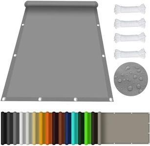 Sun Shade Sail 0.6 x 9.8 m(2 x 32.2ft) Pes Polyester Garden Beach Patio Canopy Outdoor for Outdoor Patio Canopy, with Free Rope, Light Grey