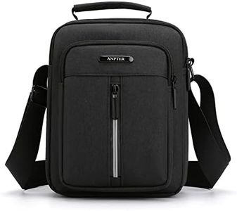 ANPTER Borsello Uomo Tracolla Borsa a Spalla da Uomo Borse Messenger di Grande Capacità Regolabile Piccola con Tasche Multiple per Lavoro Ufficio Viaggio Commerciale(Borsa a tracolla in nylon nero)