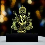 Artistic Gifts Acrylic Rechargeable Color Changing 3D Illusion LED God Idol for Car Dashboard | Decorative God Showpiece Night Lamp with USD Cable for Car and Home. (Multicolor, Design 4)