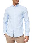 Farah Men's Brewer Slim Fit Cotton Oxford Shirt, Sky Blue, M UK