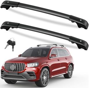 FengYu 300lb Lockable Roof Rack Cross Bars Compatible with Benz GLS 2020-2026 with Raised Side Rails,Heavy Duty Aluminum Roof Rails Crossbars Cargo Bars Canoe Rooftop Black Carrier Luggage.