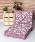 SKANDA FAB Premium Printed Floor Cushion Meditation Floor Pillow, Square Large Pillows for Bench/Chair Cushion/Living Room/Balcony/Outdoor Daisy Flower Lilac Purple 50 x 50 x 10 cm (Pack of 2)