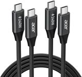 acer 240W USB C to USB C Cable, USB C Cable [6.6ft/2 Pack] Type C Fast Charging Cord Nylon Braided Compatible with iPhone16/15 Pro Max, Galaxy S24/S23, MacBook Pro/Air, iPad, Laptop etc.