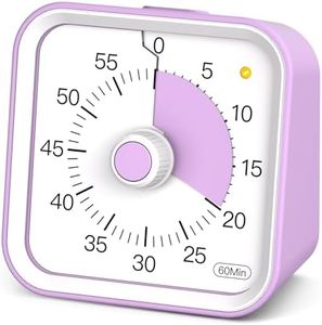 InfPokid Visual Timer for Kids with Pause Function, 60 Minute Countdown Timer for Kids Desk Study, Teaching, Kitchen Cooking, Office Meetings, Time Management for ADHD (Purple)