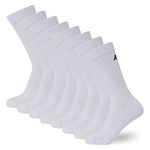 FM London (8-Pack) Unisex Cushioned Sports Socks - Comfort Fit Women and Mens Sports Socks with Reinforced Heel & Toe, White, 6-8 UK