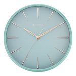 Titan Plastic Contemporary Peacock Green Wall Clock in A Matte Finish with A Textured Dial 32.5 X 32.5 Cm (Medium), Analog