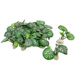 Smoothedo-Pets Aquarium Plants Fish Tank Decorations 20pcs Small Size/1inch Tall Plastic Artificial Plant Goldfish Waterscape Fish Hides Mini Grass Set (Silk Leaf-A)