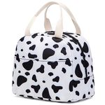 Lunch Bag for Girls Women, Reusable Insulated Lunch Tote Lunch Box for School Work Picnic (Cow Print)