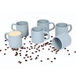 Eha Earth-Friendly Comfy Coffee Cup Set of 6 | 200 ml | Made with Rice Husk & Bamboo Fibers | Microwave Safe | for Hot & Cold Coffee Mug, Tea & Milk | Natural Matte Finish | Azure