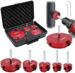 Houseables PVC Fitting Saver, PVC Reamer, Hub Saver, Pipe Reamer, Socket, Plastic Pipe Fitting Tool, Plumbing Tools, ABS, CPVC, Toilet Flange, Hub, Removal, Drill Kit, 3/4, 1, 1-1/2, 2, 3, 4, 6PC Set