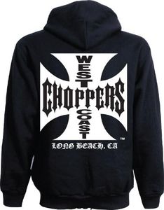 West Coast Choppers WCC Hoodie Iron Cross Zipper Schwarz-XXXXL