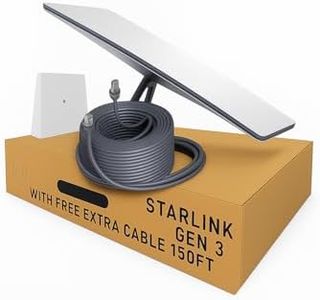 Starlink Gen 3 Standard Satellite Internet Kit – Dish with Wi-Fi 6 Router + Extra 150FT Cable – High-Speed, Low-Latency Internet for Rural and Remote Homes