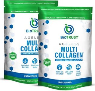 BioTrust Ageless Multi Collagen Protein Powder – 5 Collagen Types (I, II, III, V, X) for Hair, Skin, Nails & Joints – Grass Fed Beef, Sustainable Fish, Chicken & Eggshell Membrane (Unflavored, 2 Pack)