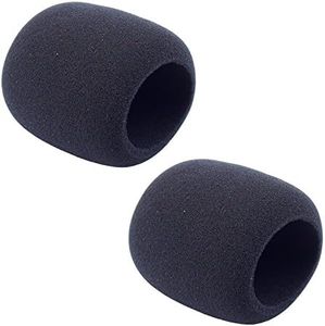 Movo F33 Acoustic Foam Microphone Windscreen (2 Pack) for Large Diameter Handheld Mics and Portable Recorders (Inner Size: 46mm Diameter x 66mm Length)