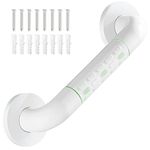 Straight Stainless Steel Shower Grab Bar with Plastic-Plated Finish, Anti-Slip Shower Wall Grip Handle Towel Rail, White 30cm