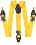 Vittorio Farina Convertible Suspenders - Interchangeable Clip & Button Styles (Yellow/Gold)