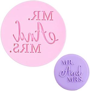 Crethinkaty Wedding Fondant Embosser "MR. And MRS." Shape 3D Design Cookie Stamp for Baking Cookies,Decorating Cake/Sugar Paste/Cupcake