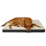 Pawco Medium Memory Foam Dog Bed, Orthopedic Washable Dog Mattress Mat with Fluffy Sherpa Fleece Removable Cover for Crate Waterproof Large Medium Small Dogs (76x51cm)