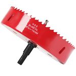 Hole Saw 5 1/2 Inch, 30 mm Cutting Depth HSS Hole Cutter for Cutting Wood, Plastic, Drywall, Plasterboard and Soft Metal Sheet, Red