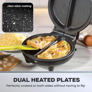 Daewoo Deep Fill Omelette Maker – Dual Non-Stick Plates, 750W Electric Cooker