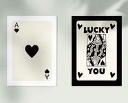 MINI ZOZI Lucky You Poker Wall Decor Canvas Art Posters 16X24 Trendy Wall Art Prints Aesthetic Funky Room Art Bedroom Apartment Set Of 2 Retro Vintage Funny Queen Ace Spades Deck Of Cards Black White