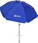 AMMSUN 7ft Heavy Duty High Wind Beach Umbrella Parasols with sand anchor & Tilt Sun Shelter, UV 50+ Protection Outdoor Sunshade Umbrellas Carry Bag for Patio Garden Pool Backyard