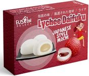 Fusion Select Mochi Daifuku Snacks - Traditional Japanese Rice Cakes with Filling - Flavored Asian Sweet Desserts for Family - Chewy and Soft Texture (Lychee)