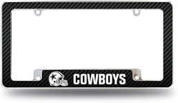 Rico Industries NFL Dallas Cowboys Black All Over Chrome Frame 12" x 6" Car/Truck Auto Accessory