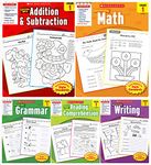 Scholastic Success with Grade 1 Complete 5 Book Set. Includes Math, Addition and Subtraction, Grammar, Reading Comprehension, Writing