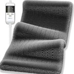 Boncare® Rapid Heat up Large Heating Pad for Back Pain Relief and Period Cramps with Auto Shut Off 4 Timers & 4 Temperature Settings Super Soft Velvet Fleece Moist/Dry Heat (Gray, 12"x24")