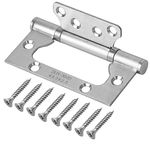 KEILEOHO 6 PCS 4 x 3 Inches Door Hinges, Non-Mortise Stainless Steel Door Hinges with Mounting Hardware, Brushed Surface