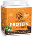 Sunwarrior Vegan Organic Protein Powder Plant-Based | 5 Superfood Quinoa Chia Seed Soy Free Dairy Free Gluten Free Synthetic Free Non-GMO | Chocolate 15 Servings | Classic Plus