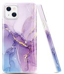 luolnh Gold Glitter Sparkle Case Compatible with iPhone 13 Case Marble Design Shockproof Slim Soft Silicone TPU Bumper Cover Phone Case for iPhone 13 6.1 Inch 2021-Purple/Blue