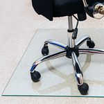 Cleartex Glaciermat Heavy Duty Glass Chair Mat for Hard Floors & Carpets - 36" x 42" Rectangular