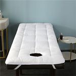 Spa Massage Table Pad & Face Cradle Set - Soft and Comfortable Thick Facial Bed and Headrest Cover 190 * 80 cm Thickened Mattress with Holes Massage Bed Pad