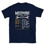 Mechanic Hourly Rate Mens T-Shirt Funny Humor Gift Mechanics Tee Short-Sleeve Navy M 111