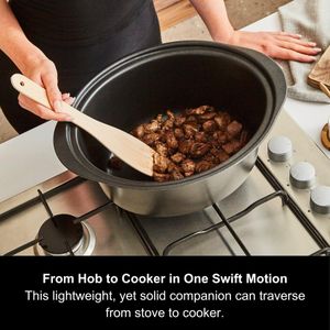 Morphy Richards 6.5L Aluminium Slow Cooker – Sear & Stew, Stainless Steel