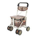 Walker with Seat and Wheels Rollators 4 Wheel with Seat Folding Lightweight Walking Aids Mobility Walkers with Padded Seat,Lockable Brakes and Carry Bag,Adjustable Height Gift for Mom Dad