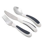 NRS Healthcare M80270 Kura Care Adult Cutlery Set, Easy Grip Set, Black & White