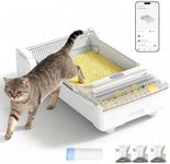 Fully Open Self Cleaning Cat Litter Tray Automatic Litter Box, Extra Large Space Electric Litter Tray with APP Control, Smart Robot Litter Box for Multiple Cats, Anti-Pinch, Odour Control
