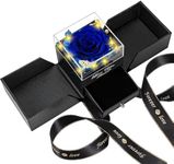 Lebana Preserved Blue Real Rose with Heart I Love You Necklace -Eternal Flowers Rose Birthday Gifts for Her Mom Wife Girlfriend Grandma on Valentines Mothers Day Christmas Anniversary Romantic-Blue