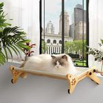JUNSPOW Cat Window Perch 【Window/Floor Double-use Cat Hammock】 Cat Hammock for Large Cats Free-Standing Cat Sleeping BedCat Shelves for Windowsill, Floor, Bedside, Cabinet Holds Up to 40 lbs