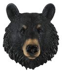 Ebros Gift The Brave Black Bear Head Wall Decor Plaque 8" Tall Taxidermy Art Decor Sculpture The Grandfather Bear Small Wall Bust Plaque