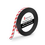 RIHEGIANT 3M Magnetic Strip Tape Rolls - 1/2" x 16ft Strong Magnet Tape with 3m Adhesive Backing Tape Multipurpose Magnet Strip Flexible Rubber Magnetic Strips for Kitchen, Office, School, Etc.