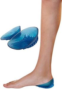 KidSole Full Coverage Shock Absorbing Heel Cups for Kid's with Sensitive Heels, Heel Spurs, Plantar Fasciitis Deep heel with raised sides. (Kids Size 2-7), Blue, 1 Pair (Pack of 1)