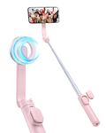 Spigen Wondersnap MagFit Selfie Stick Tripod, [27N Strong Magnetic Force] [Compact & Lightweight] All-in-One Phone MagSafe Stand for iPhone, Samsung Android, Google Pixel and more - Misty Rose