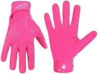 HANDLANDY Youth Football Gloves, Kids Sticky Receiver Gloves,Super Grip Football Glove Best Gift for Boys,Girls (Pink, Medium-Adult)