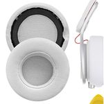 Geekria QuickFit Replacement Ear Pads for Monster Beats MIXR Headphones Earpads, Headphones Ear Cushions, Headset Earpads, Ear Cups Cover Repair Parts (White)