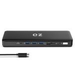 QZ USB-C Dock 15 in 1, Triple Display, 10 Gbps, 4K 60Hz, Dual HDMI Dual DisplayPort Type C Laptop Docking Station with External Power Adapter 150W for PC Laptop Phones, Display Work Station [Aluminum]