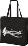 Magic Music Supplies Large Gusseted Canvas Music Tote - Perfect Piano Bag for Books & More - Teacher Gifts